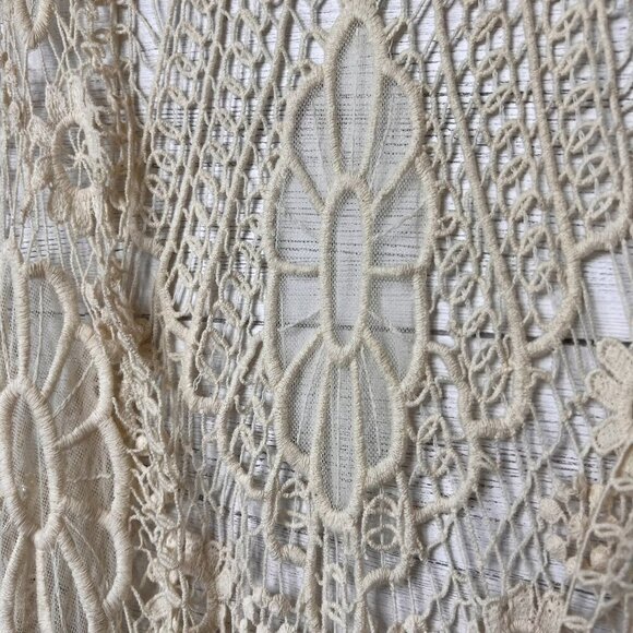 Fulltilt Cardigan Kimono Size Small Bohemian Longline Floral Embroidery Mesh - Picture 3 of 15